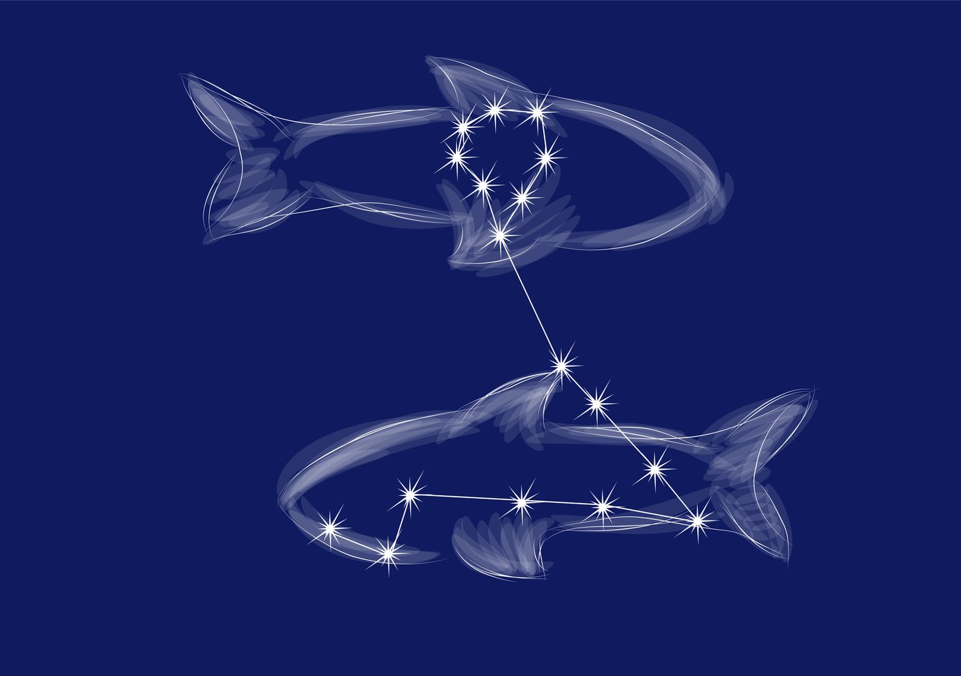 Das Sternbild Fische illustriert