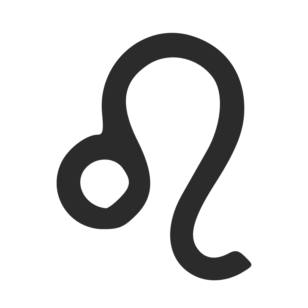 Das Symbol des Löwen stellt das Raubtier mit nach vorne geneigtem Kopf, gekrümmtem Körper und Schwanz dar.