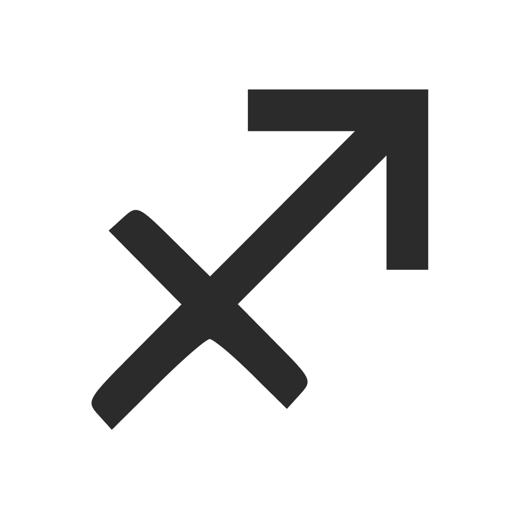 Das Symbol des Schützen stellt den Pfeil des Bogenschützen dar, der zum Himmel zeigt.