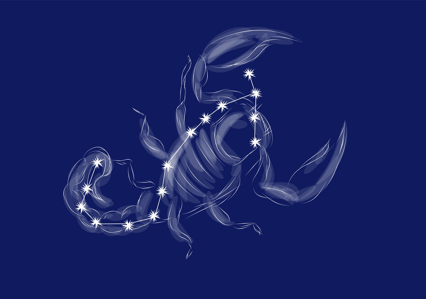 Das Sternbild Skorpion illustriert