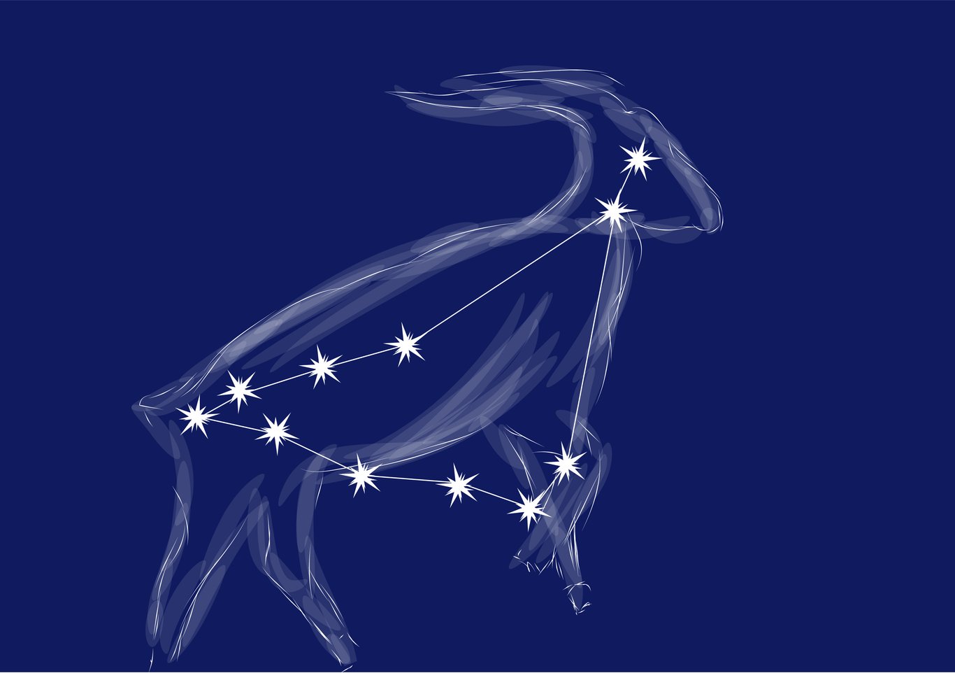 Das Sternbild Steinbock illustriert