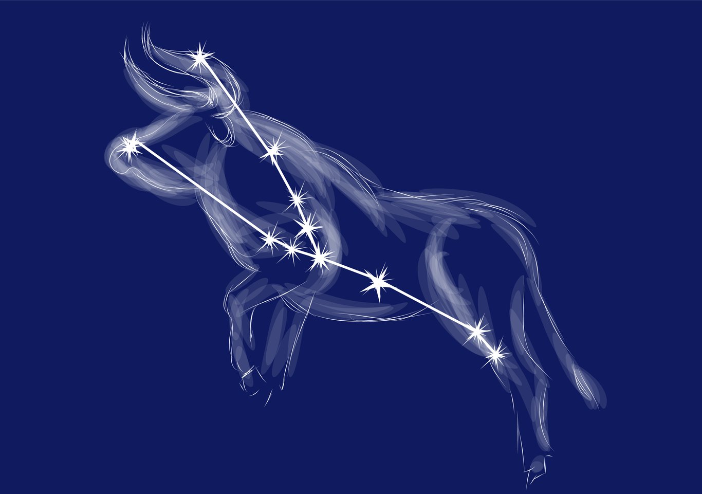 Illustration der Konstellation des Sternbildes Stier