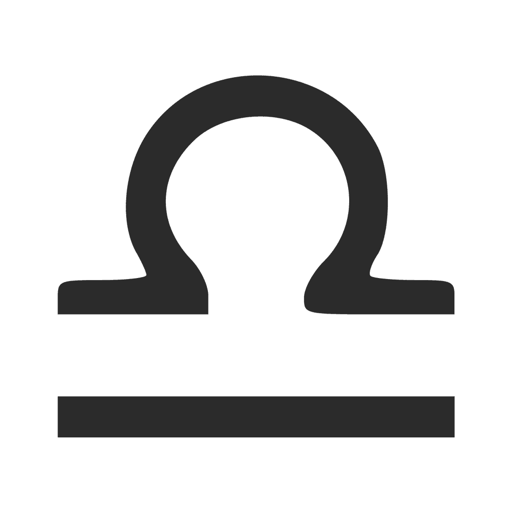 Das Symbol der Waage stellt das dazugehörige Messinstrument dar (ein Messgewicht und den Balken).