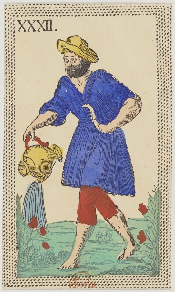 Das Zeichen des Wassermanns in einem Florentiner Kartenspiel aus dem 19. Jahrhundert (Minchiate)