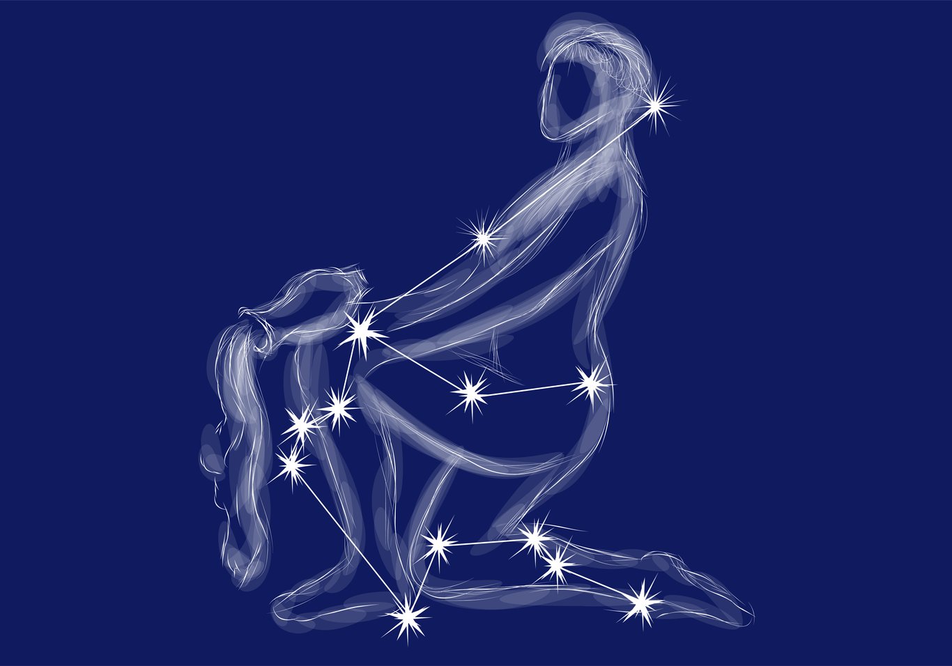 Das Sternbild Wassermann illustriert