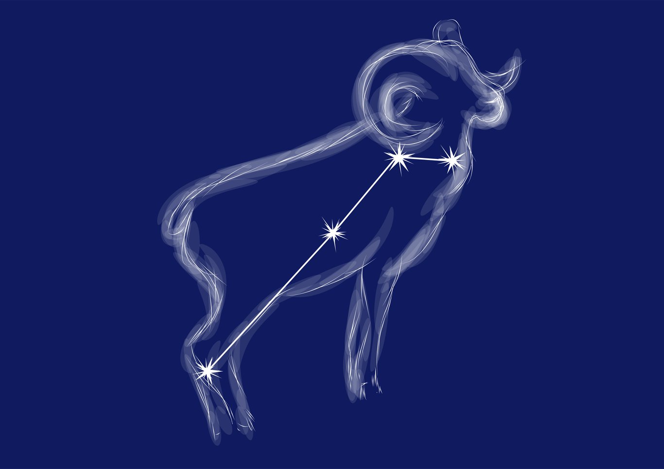 Das Sternbild Widder illustriert