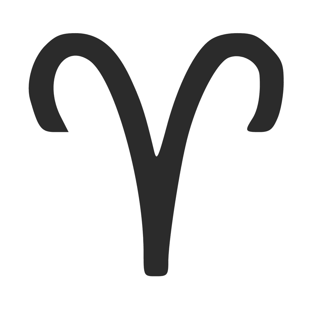 Das Symbol des Widders stellt den Kopf des Rindes und seine beiden spiralförmigen Hörner dar.
