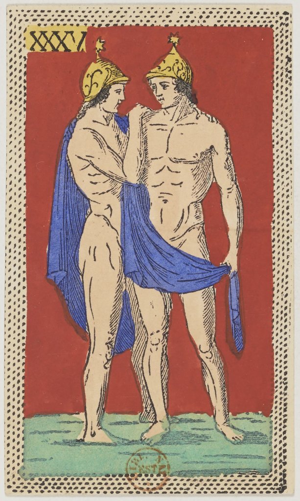 Die Zwillinge in einem Florentiner Kartenspiel (Minchiate) aus dem 19. Jahrhundert