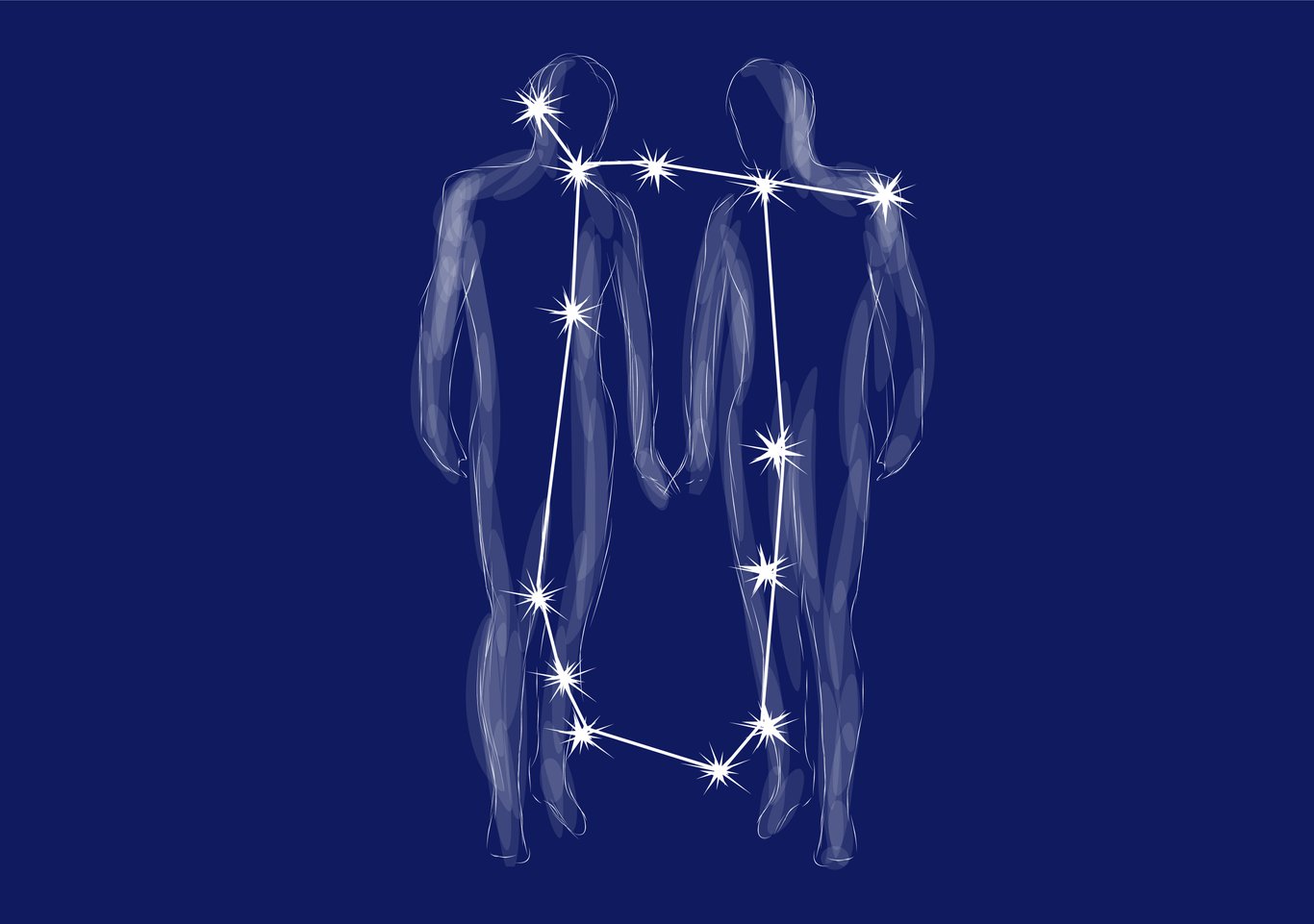 Das Sternbild Zwillinge illustriert