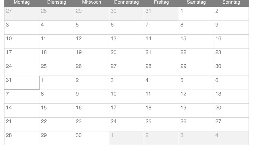 Monatskalender August September 2026