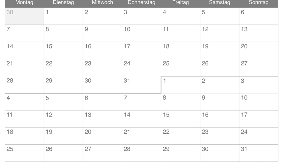 Monatskalender Dezember Januar 2026