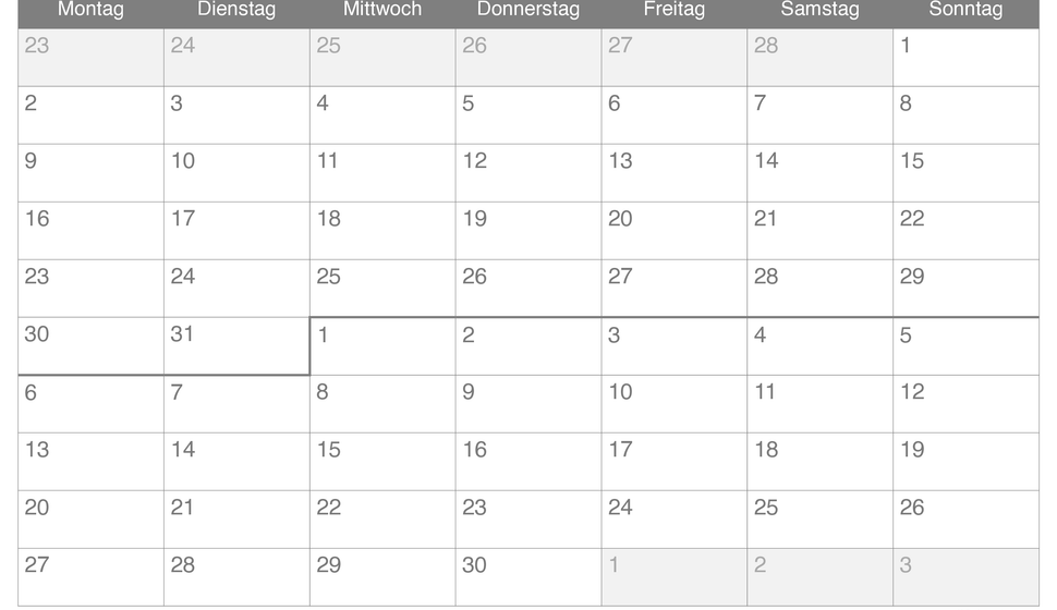 Monatskalender März April 2026