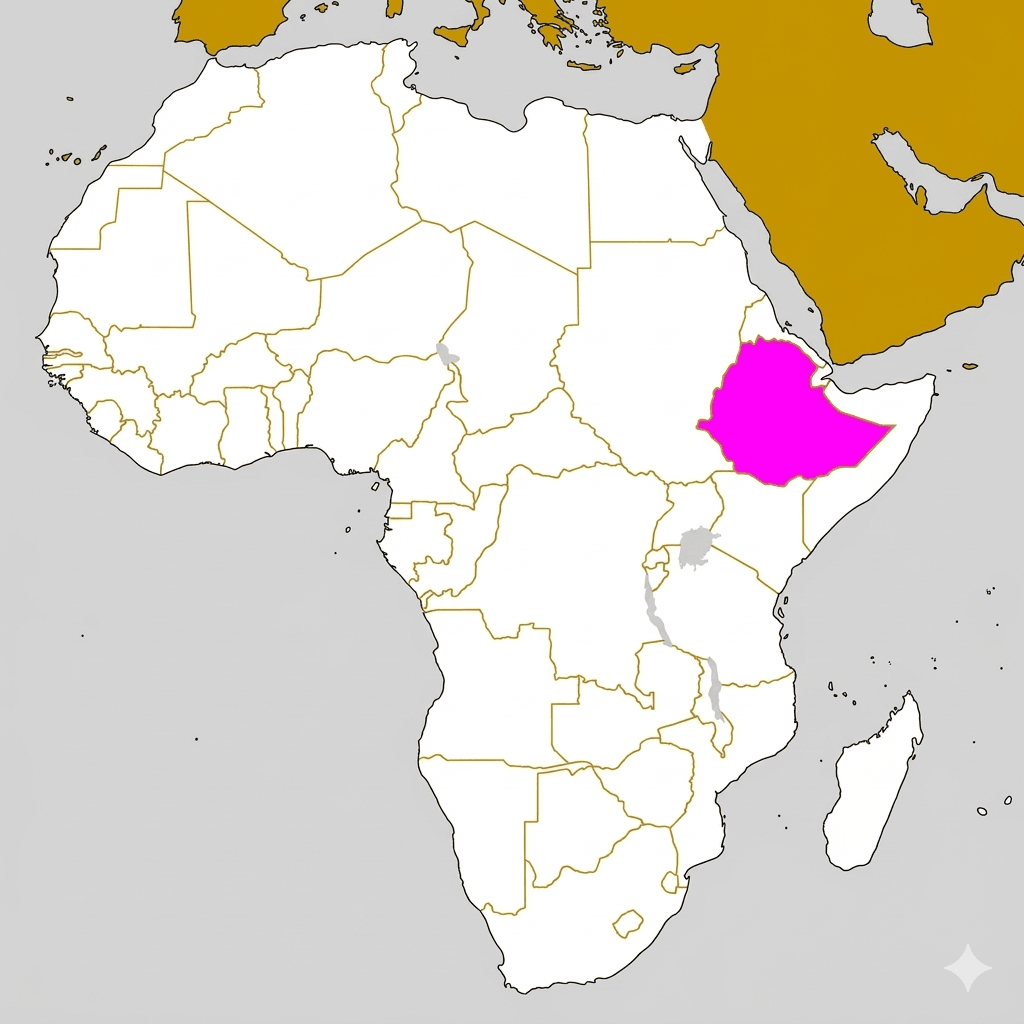 Äthiopien: Lage in Afrika