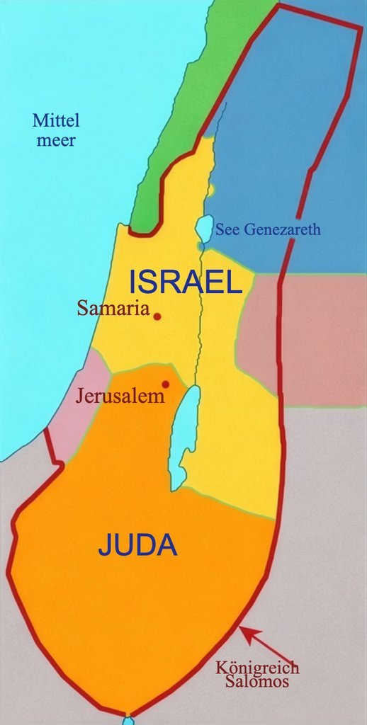 Das Königreich Israel beim Tod von König Salomo