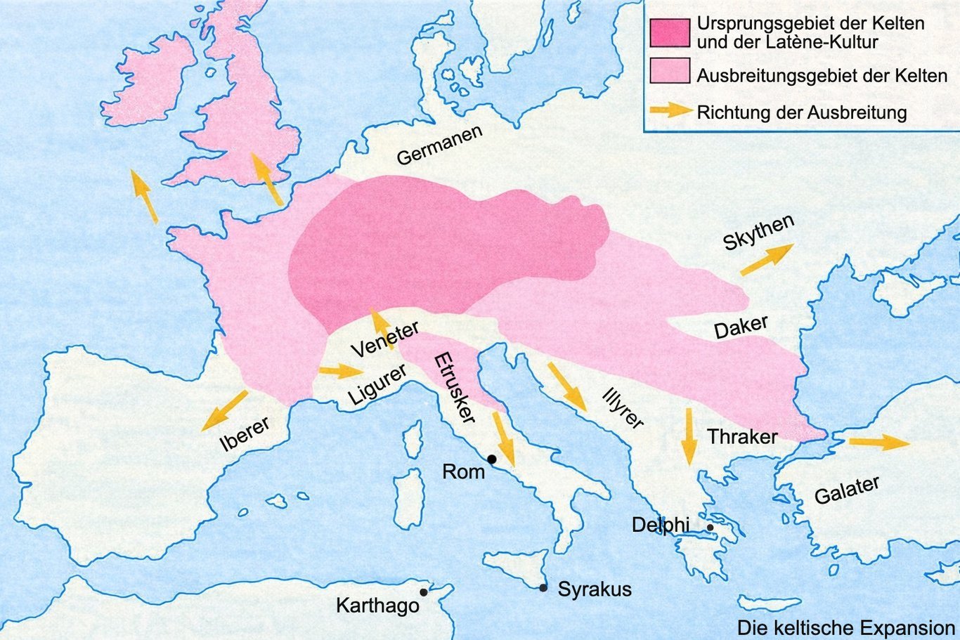 Zu Beginn des 2. Jahrhunderts v. Chr. erobern die Römer die Provinz Gallia Narbonensis. Die Karte zeigt das detaillierte Bild Galliens vor Caesars Einmarsch.