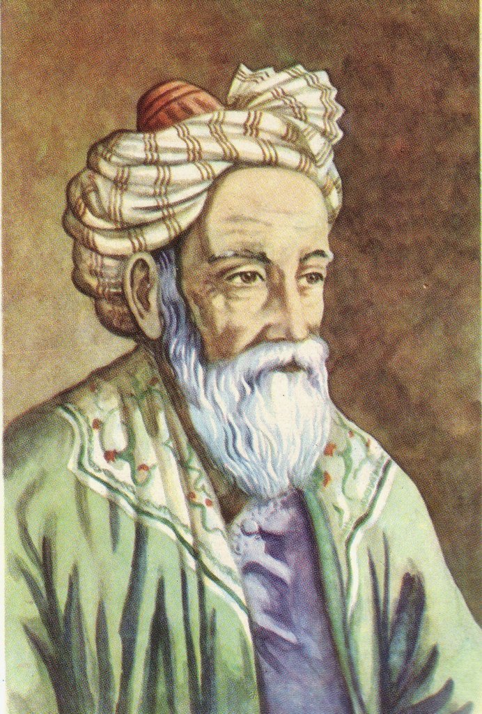 Darstellung Omar Chayyams in einem sowjetischen Lehrbuch, Zeichnung von A. Venediktov