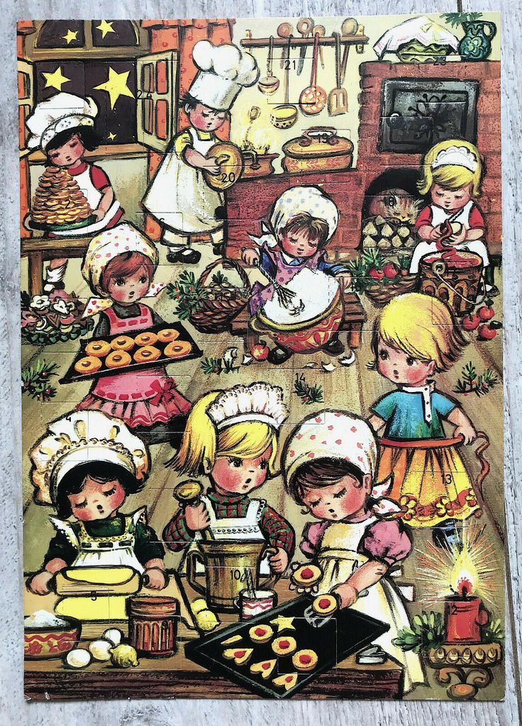 Adventskalender aus den 1930er- oder 1940er-Jahren.