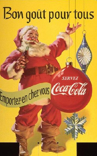 Coca-Cola-Werbekarte um 1931 mit dem Slogan "Ein guter Geschmack für alle".
