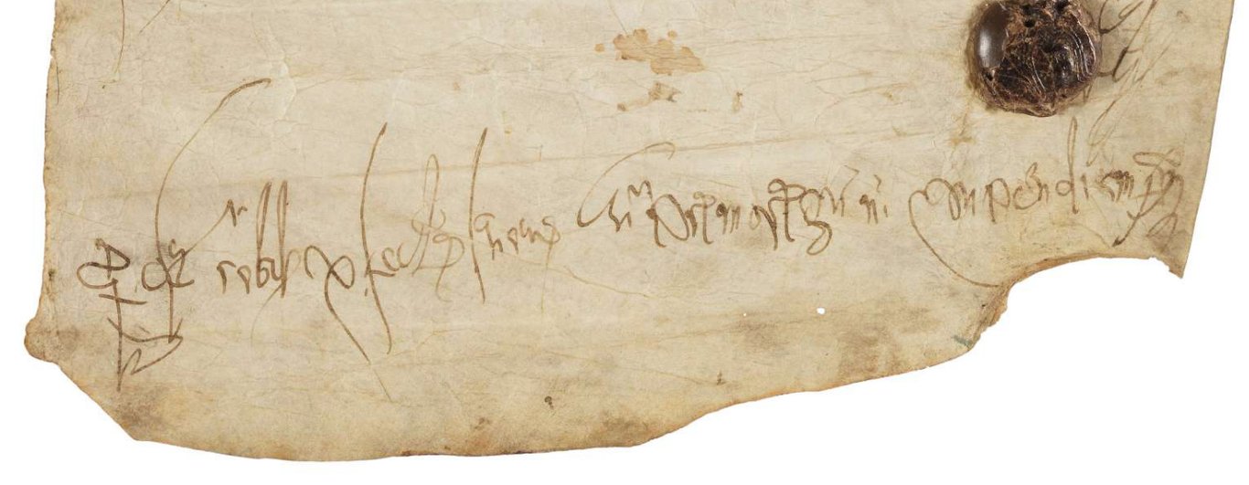 Urkunde Childeberts III. (Paris, Archives Nationales, K//3, Stueck 9)