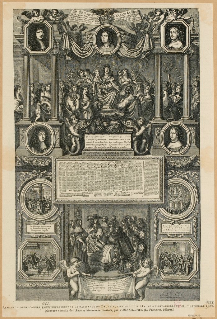 Almanach für das Jahr 1662, Geburt des Dauphins, die Pariser Miliz beim Frieden von Nimwegen.
