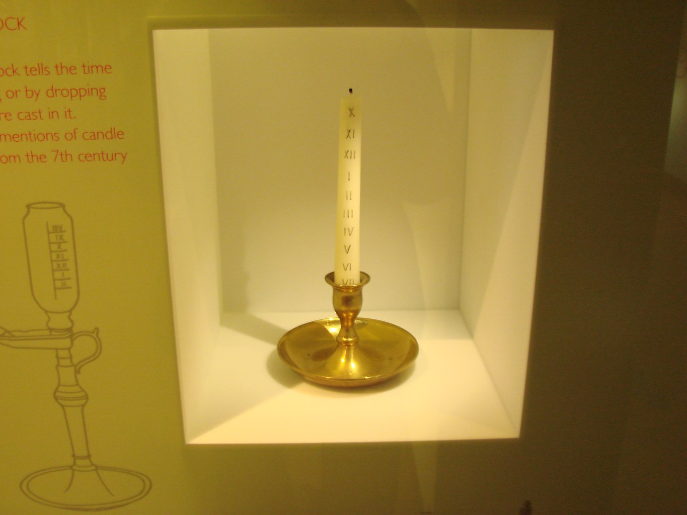 Zeitmesskerze, Finnisches Uhrenmuseum, Espoo, Finnland.