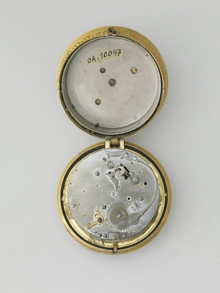 Inneres der Uhr, versehen mit geradem Foliot und Stackfreed, Deutschland um 1550.