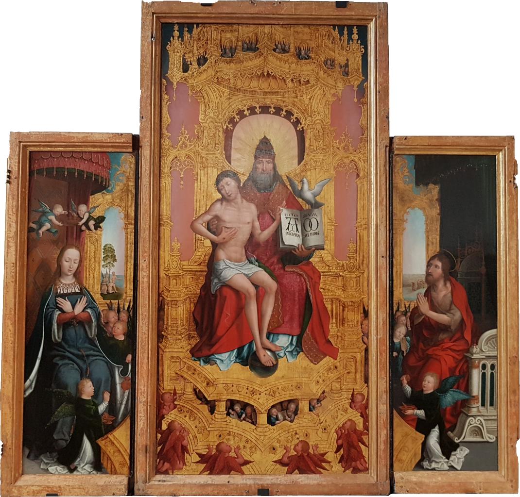 Teil des Polyptychons von Anchin, gemalt von Jehan Bellegambe um 1510 (Musée de la Chartreuse de Douai).