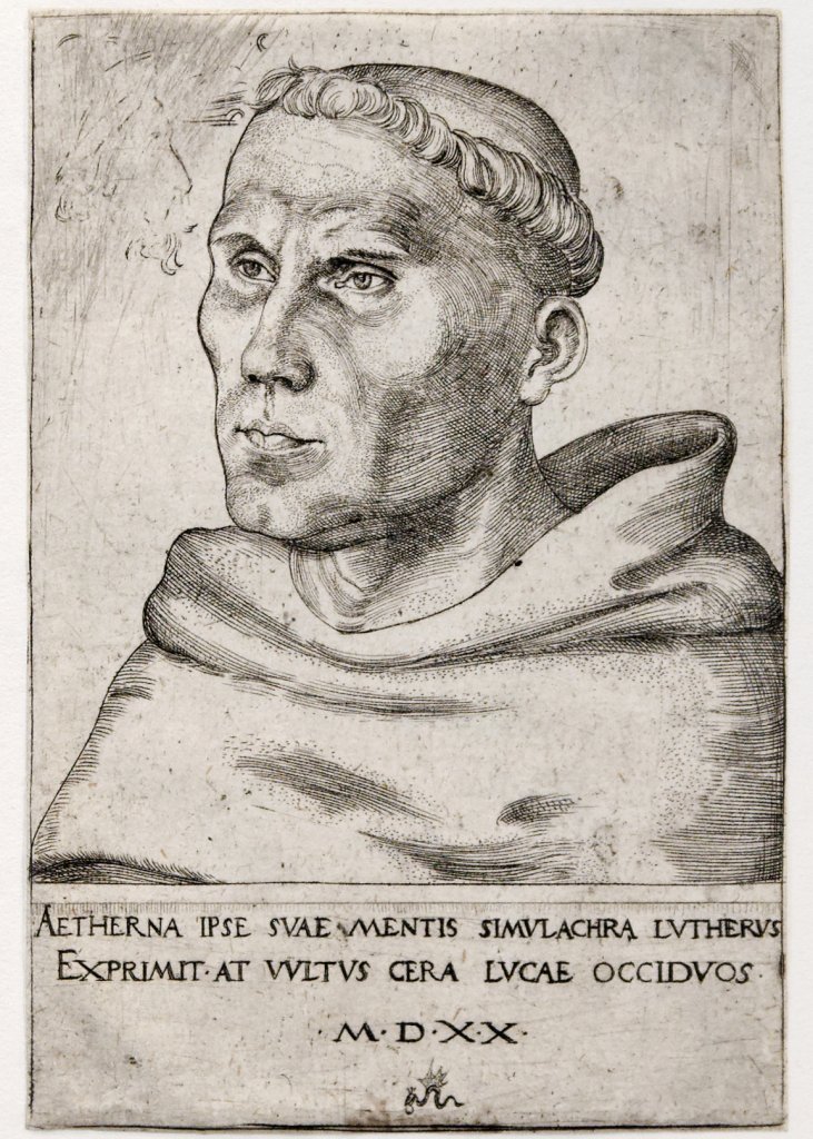 Martin Luther, Holzschnitt von Lucas Cranach d. Ä. um 1520