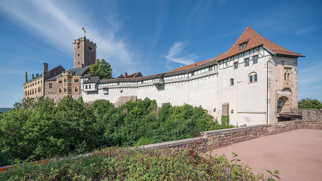 Außenansicht der Wartburg in Eisenach (Thüringen, Deutschland)